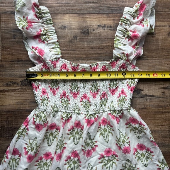 Altar'd State Women's Pink & Green Floral Smocked Sun Dress Size Large - Picture 4 of 7